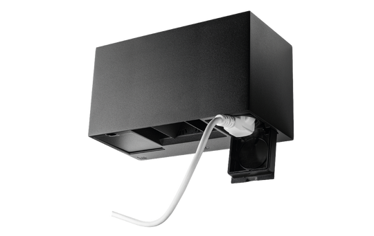 Artes Outlet 8W vegglampe opp/ned lys IP44 3000 Kelvin med 2 stikkontakter - Dimbar-Utebelysning vegg opp og ned-Sg Armaturen As-Svart-3183110-Lightup.no