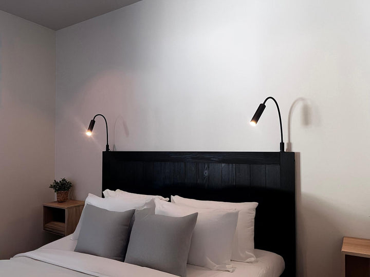 Artic sengelampe 5,5 Watt 3000 Kelvin - Dimbar-Vegglamper-Aneta Lighting-Svart-20004-15-Lightup.no