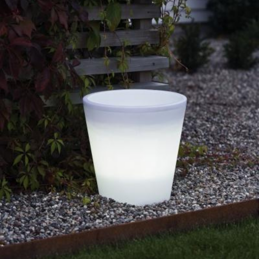 Assisi blomsterpotte liten LED plast trafo IP44-Utebelysning Hagebelysning-Konstsmide-Hvit-7453-000-Lightup.no