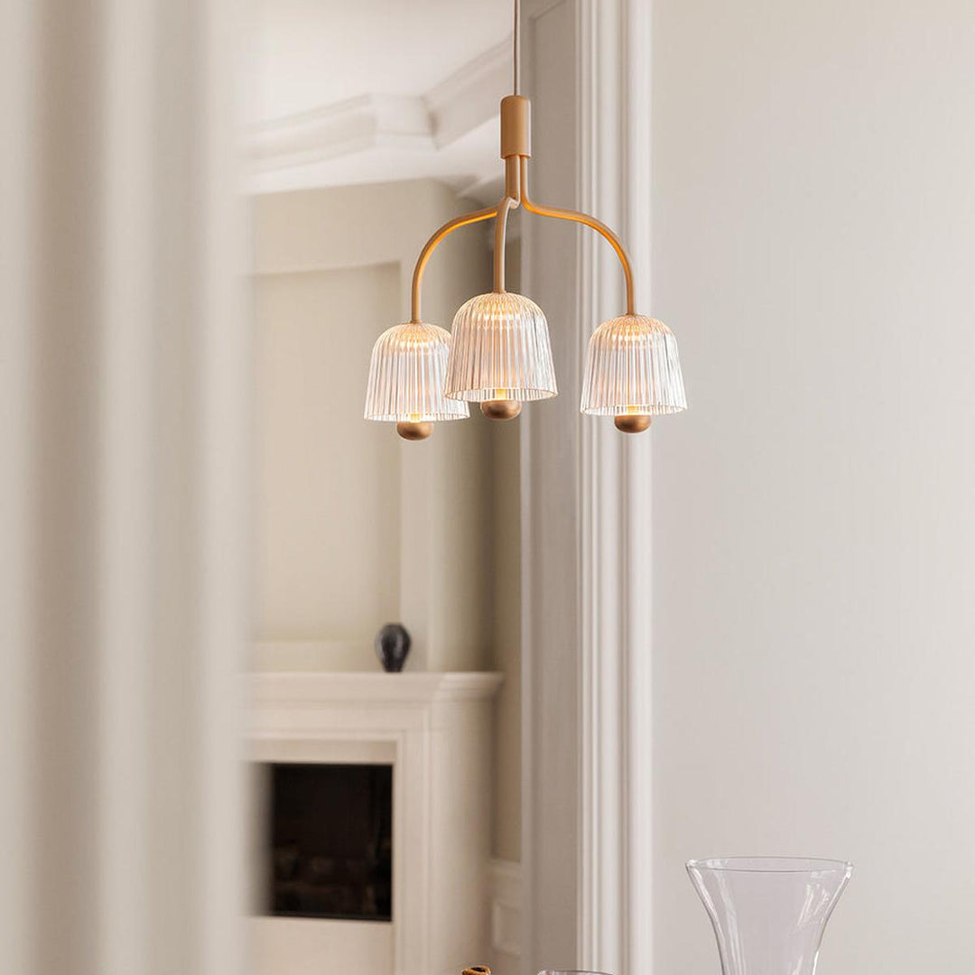 Asteea 3 takpendel 8W 2700 Kelvin - Dimbar-Takpendler-Nuura-Messing / Klar-Nua__2171001-Lightup.no