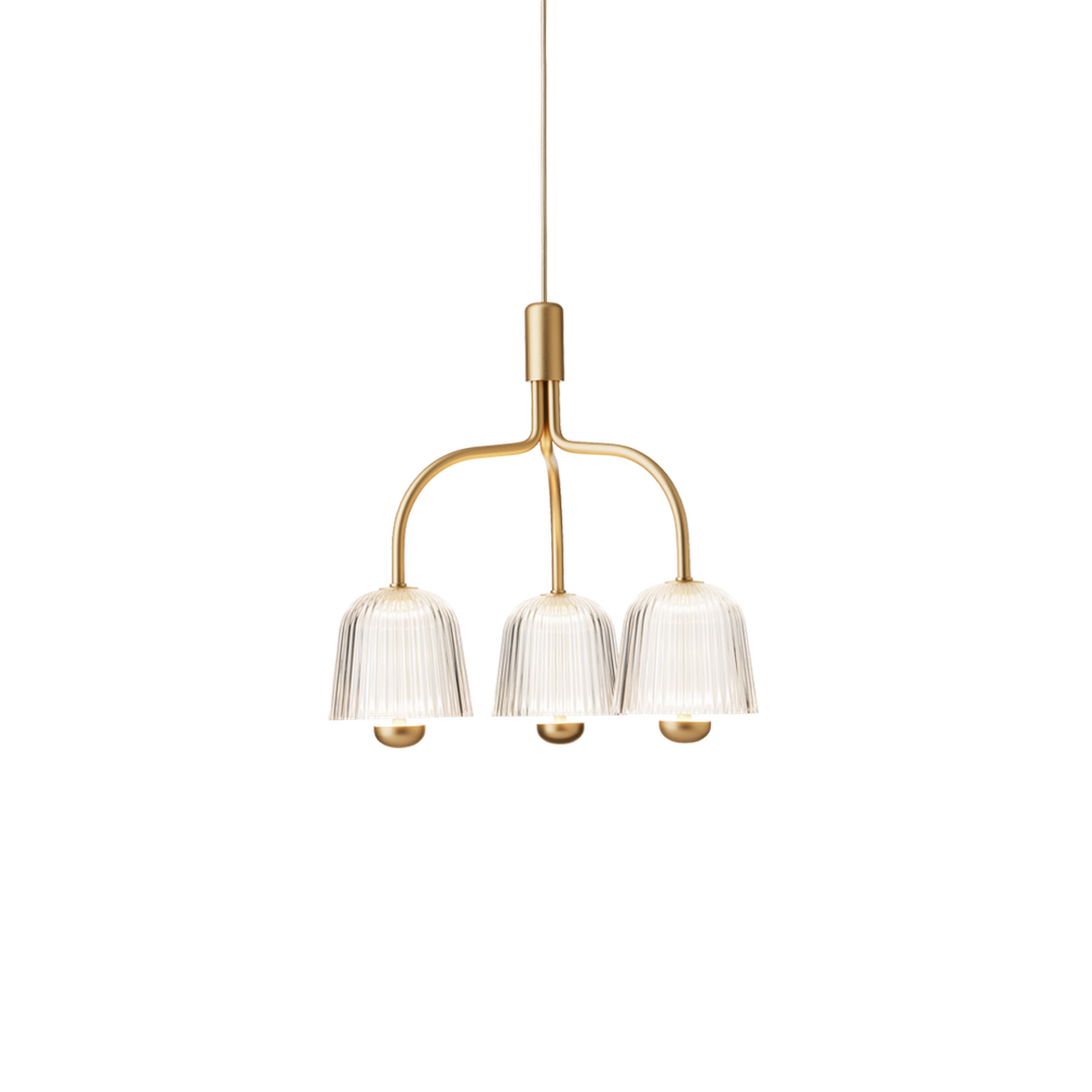 Asteea 3 takpendel 8W 2700 Kelvin - Dimbar-Takpendler-Nuura-Messing / Klar-Nua__2171001-Lightup.no