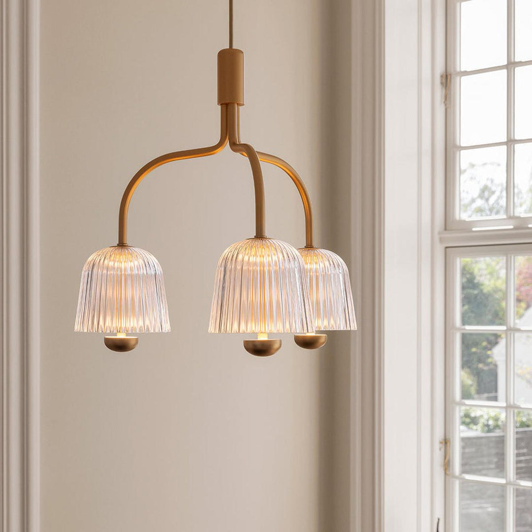 Asteea 3 takpendel 8W 2700 Kelvin - Dimbar-Takpendler-Nuura-Messing / Klar-Nua__2171001-Lightup.no