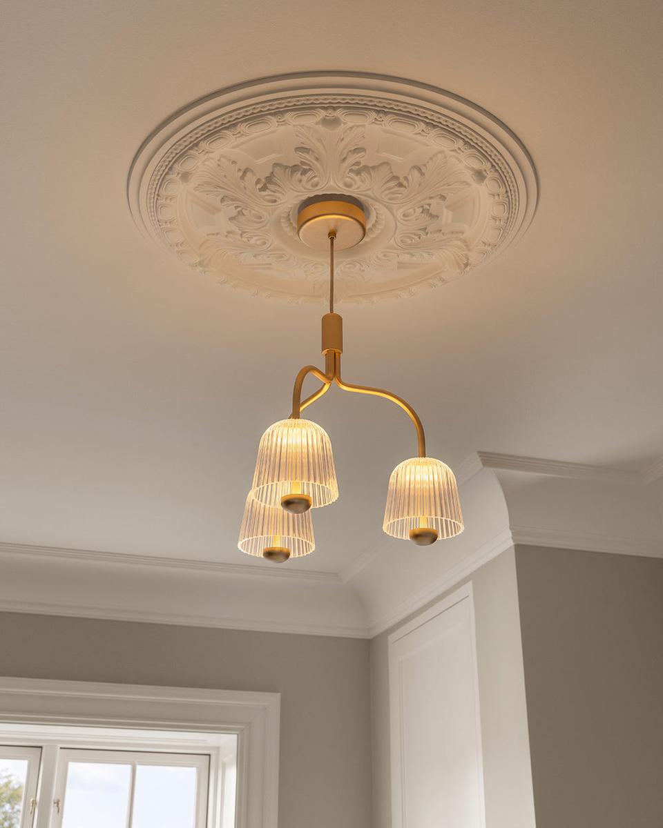 Asteea 3 takpendel 8W 2700 Kelvin - Dimbar-Takpendler-Nuura-Messing / Klar-Nua__2171001-Lightup.no