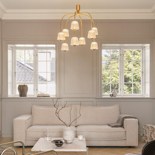 Asteea 9 takpendel 33W 2700 Kelvin - Dimbar-Takpendler-Nuura-Messing / Klar-Nua__2171101-Lightup.no