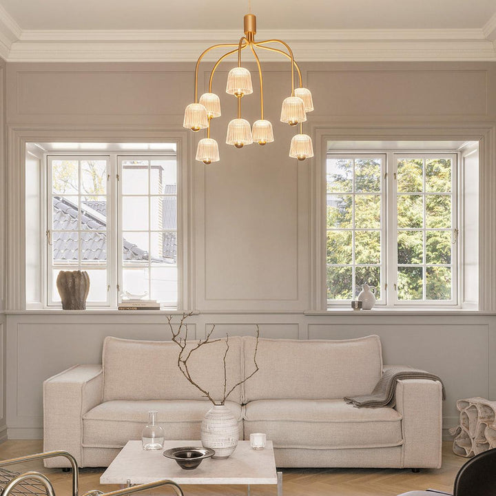 Asteea 9 takpendel 33W 2700 Kelvin - Dimbar-Takpendler-Nuura-Messing / Klar-Nua__2171101-Lightup.no