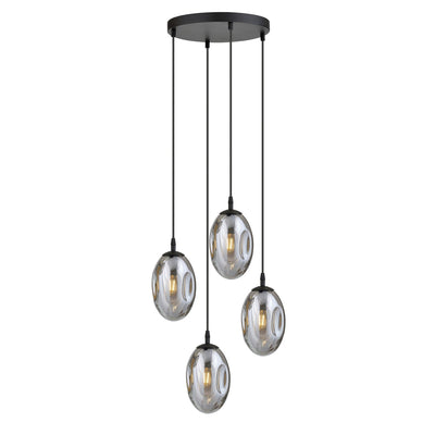 Astral rondell takpendel 4-lys - Svart/Røykfarget-Takpendler-Emibig-1266/4PREM-Lightup.no
