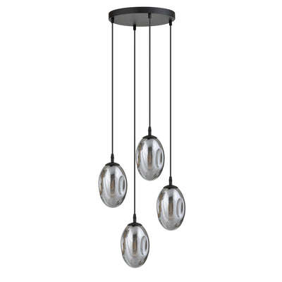 Astral rondell takpendel 4-lys - Svart/Røykfarget-Takpendler-Emibig-1266/4PREM-Lightup.no
