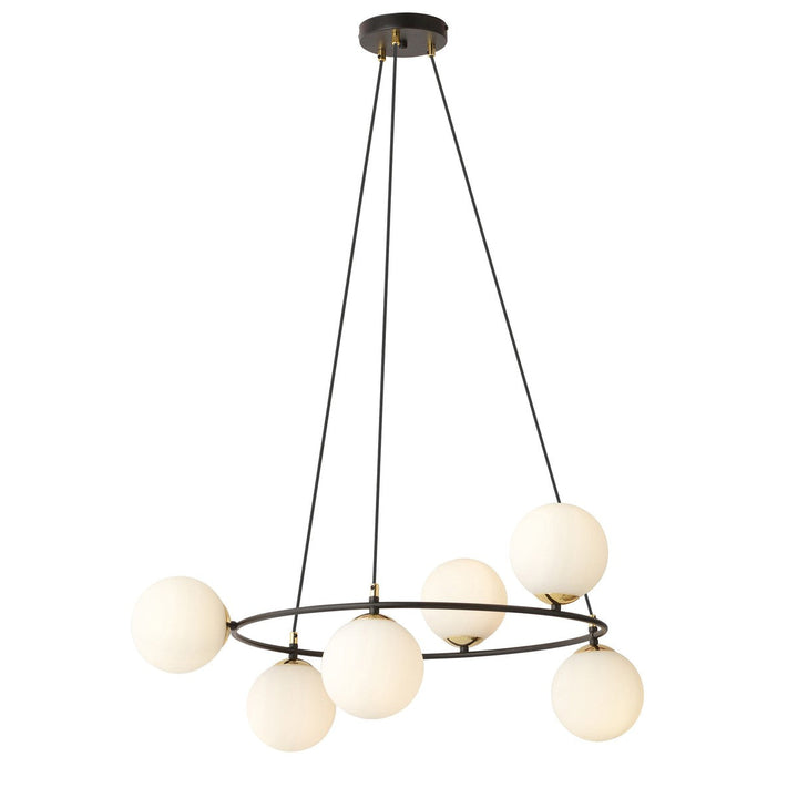 Azura takpendel 6-lys-Takpendler-Emibig-Svart/Opal-1295/6-Lightup.no