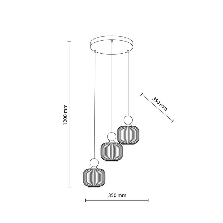Ballo takpendel 3-lys-Takpendler-TK Lighting-Hvit / Trefarget-TK-11050-Lightup.no