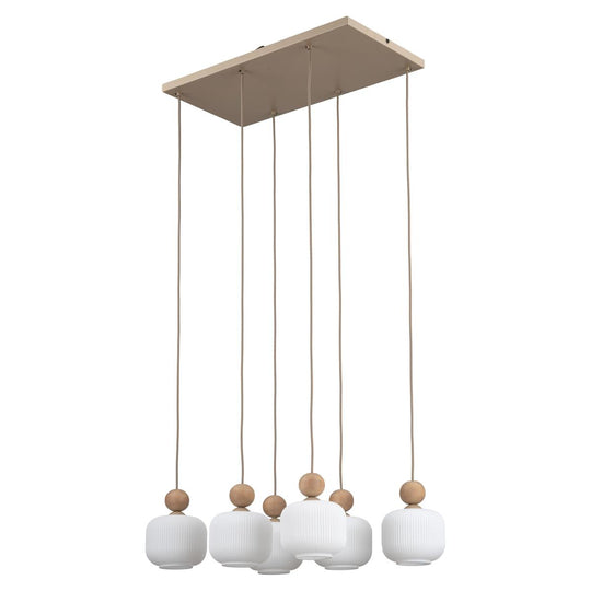 Ballo takpendel 6-lys-Takpendler-TK Lighting-Hvit / Trefarget-TK-11052-Lightup.no