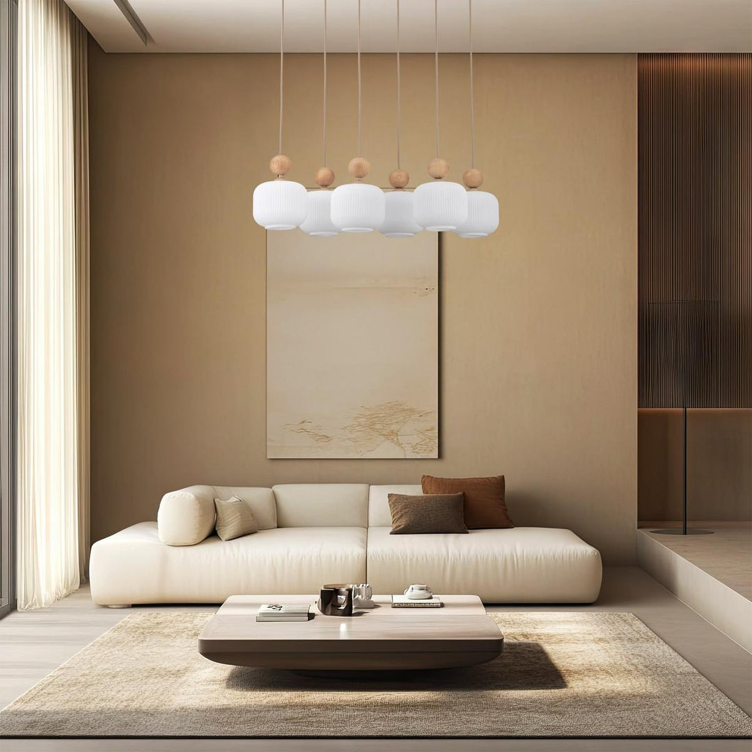 Ballo takpendel 6-lys-Takpendler-TK Lighting-Hvit / Trefarget-TK-11052-Lightup.no
