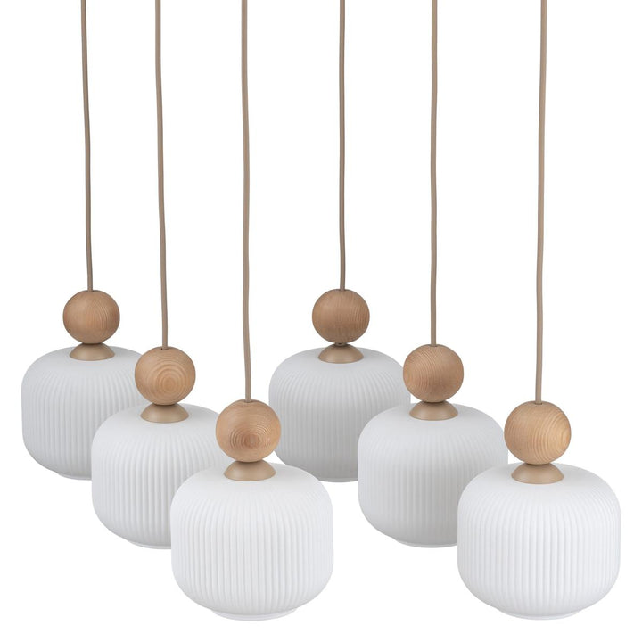 Ballo takpendel 6-lys-Takpendler-TK Lighting-Hvit / Trefarget-TK-11052-Lightup.no