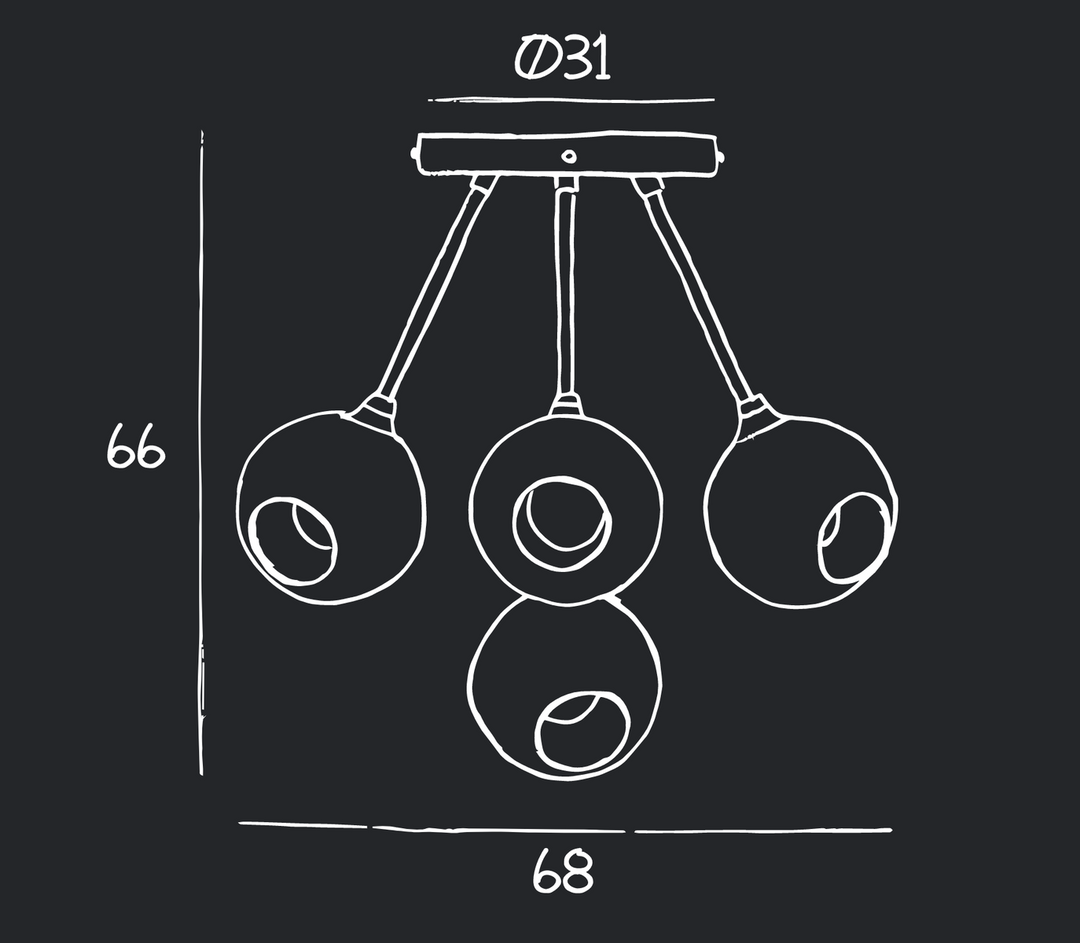 Ballroom Molecule taklampe - messing base/lilla glass-Takpendler-Design by Us-Messing / Lilla-Des__22725-Lightup.no