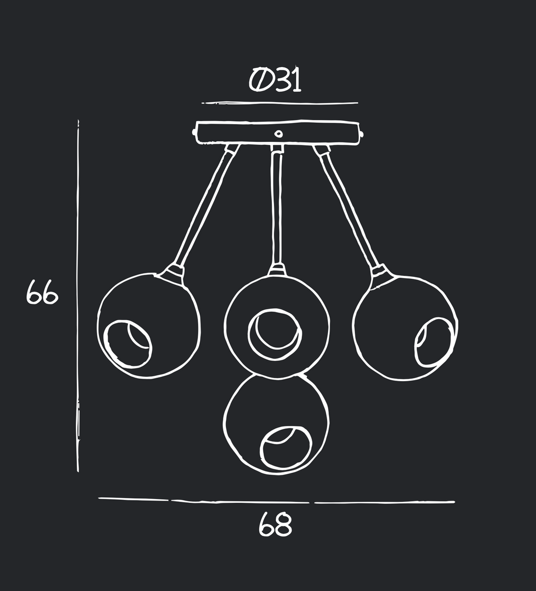 Ballroom Molecule taklampe - svart base/grå glass-Takpendler-Design by Us-Des__22728-Lightup.no