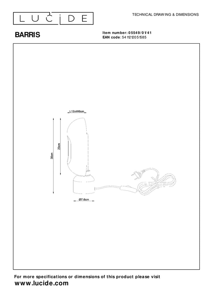 Barris bordlampe-Bordlamper-Lucide-Taupe-LC05549/01/41-Lightup.no