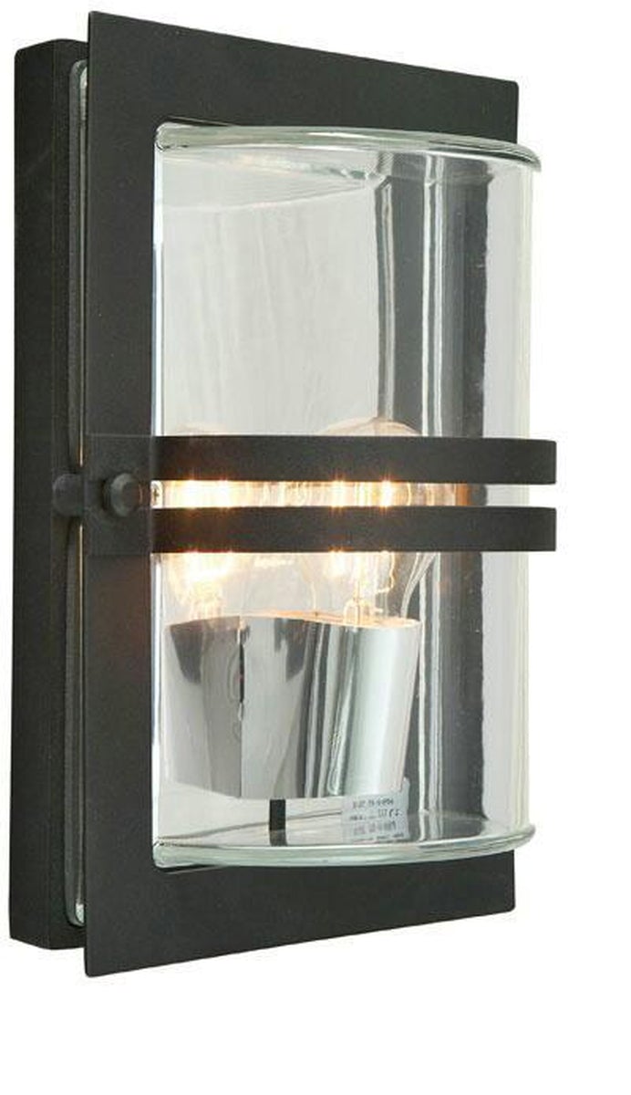 Basel 660 utelampe-Utebelysning vegg veggskjold-Norlys-Svart-3109978-Lightup.no