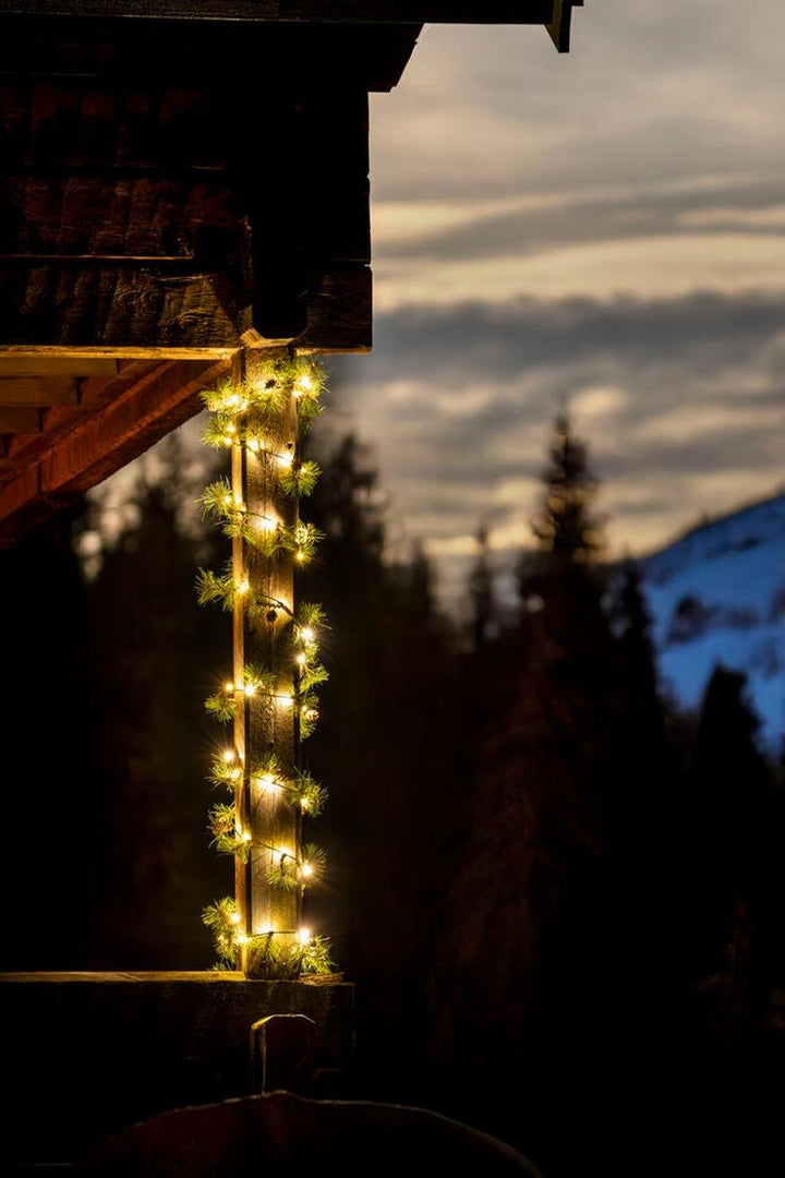 Batteridrevet girlander med 60 LED utendørs – 5 meter-Julebelysning dekor og pynt ute-Konstsmide-Grønn-2797-800-Lightup.no