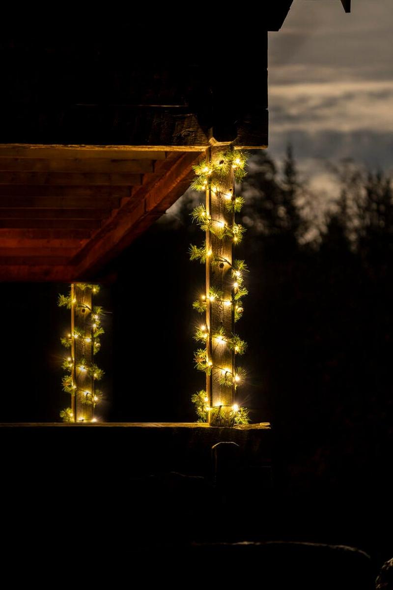 Batteridrevet girlander med 60 LED utendørs – 5 meter-Julebelysning dekor og pynt ute-Konstsmide-Grønn-2797-800-Lightup.no