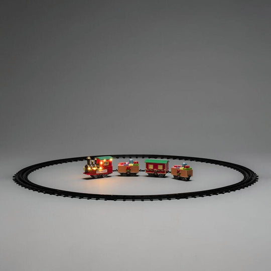 Batteridrevet juletog på skinner – Ø106 cm-Julebelysning dekor og pynt-Konstsmide-Flerfarget-4241-000-Lightup.no