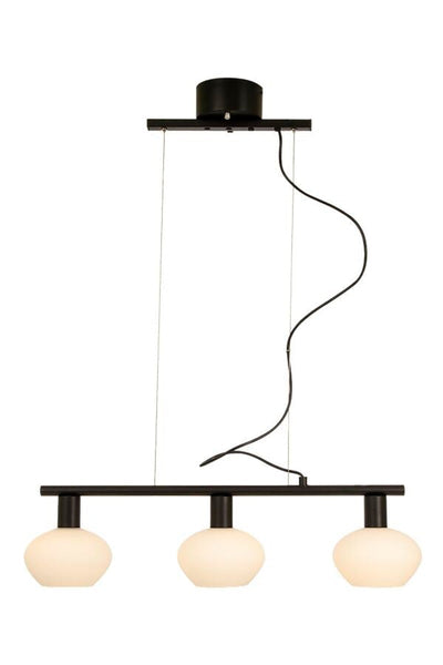 Bell takpendel 3 lys - Svart/Opal-Takpendler-Aneta Lighting-15101-15-01-Lightup.no