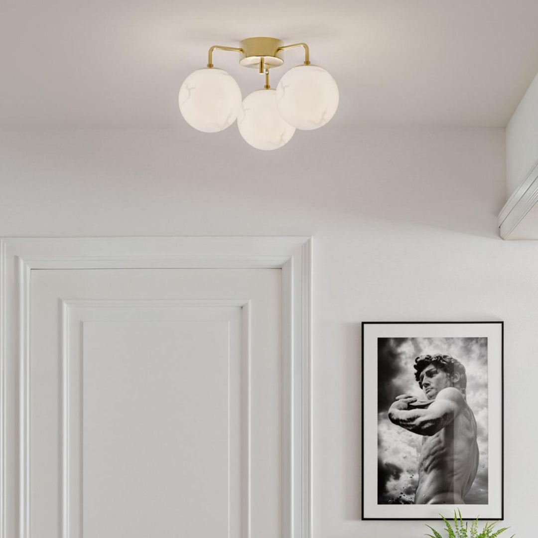 Bellagio taklampe 3 lys-Taklamper-By Rydens-Messing/opal-Brs-4202550-5000-Lightup.no