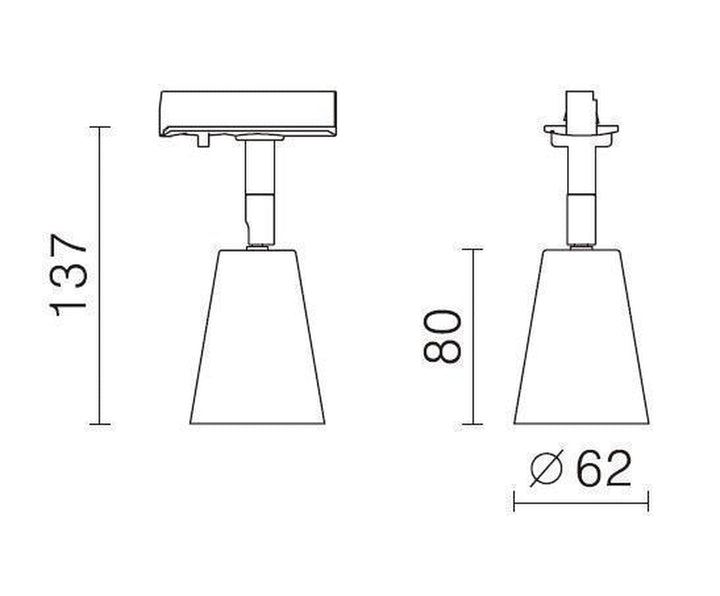 Bocca spotskinne 4 spotter 2 meter - Pure white-Spotskinner 230V-NorDesign-Hvit-387570106+389560206+389561306+389561206-4-Lightup.no