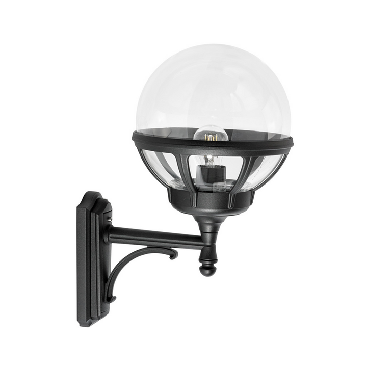 Bologna 360 - Svart/Klar kuppel-Utebelysning vegg klassisk-Norlys-Svart-3183029-Lightup.no