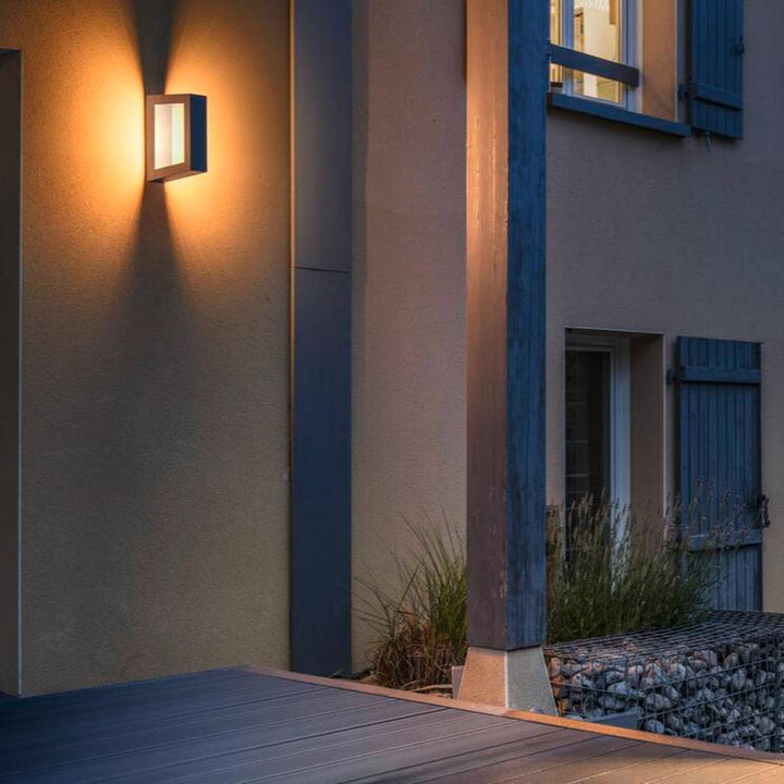 Bookat vegglampe utendørs 15W 3000/4000 Kelvin IP65-Utebelysning vegg opp og ned-Slv-Antrasitt-slv-1005443-Lightup.no