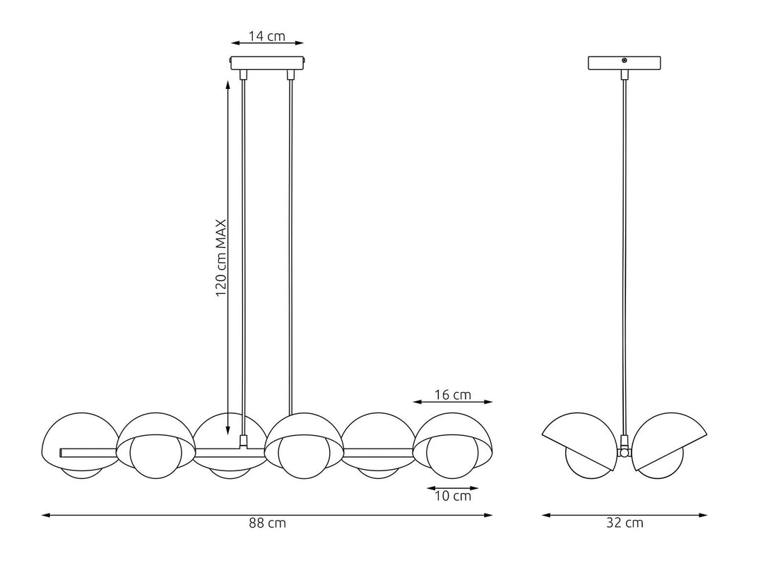 Boom takpendel 6-lys-Takpendler-Emibig-Svart-1589/6-Lightup.no