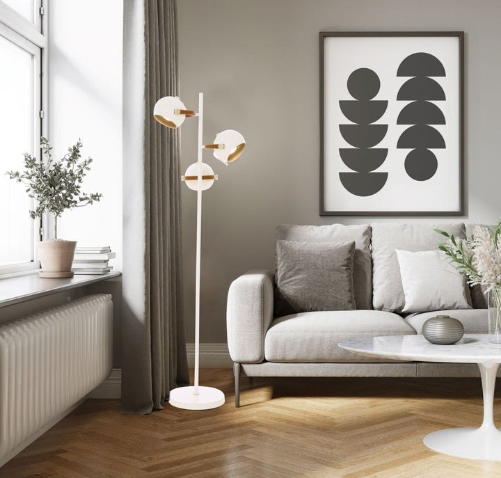 Bow gulvlampe m/3 lampehoder-Gulvlamper-Aneta Lighting-Hvit-69803-01-Lightup.no