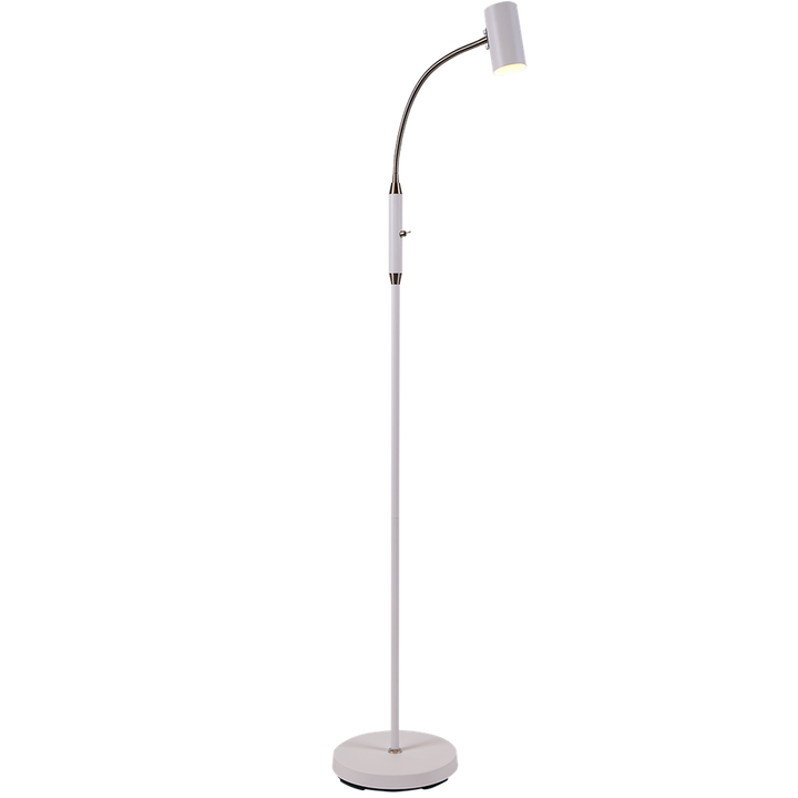 Brasil gulvlampe 130 cm-Gulvlamper-Ms - belysning-Hvit/Nikkel-9400000212-Lightup.no