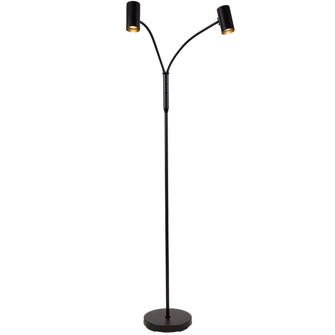 Brasil gulvlampe 140 cm 2-lys-Gulvlamper-Ms - belysning-Svart/Krom-9400000215-Lightup.no
