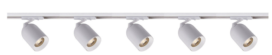 Bullet 2 meter spottskinne med 5 spotter 1T GU10 - Pure white-Spotskinner 230V-NorDesign-Hvit-389560206+389561206+389561306+785490106-5-Lightup.no