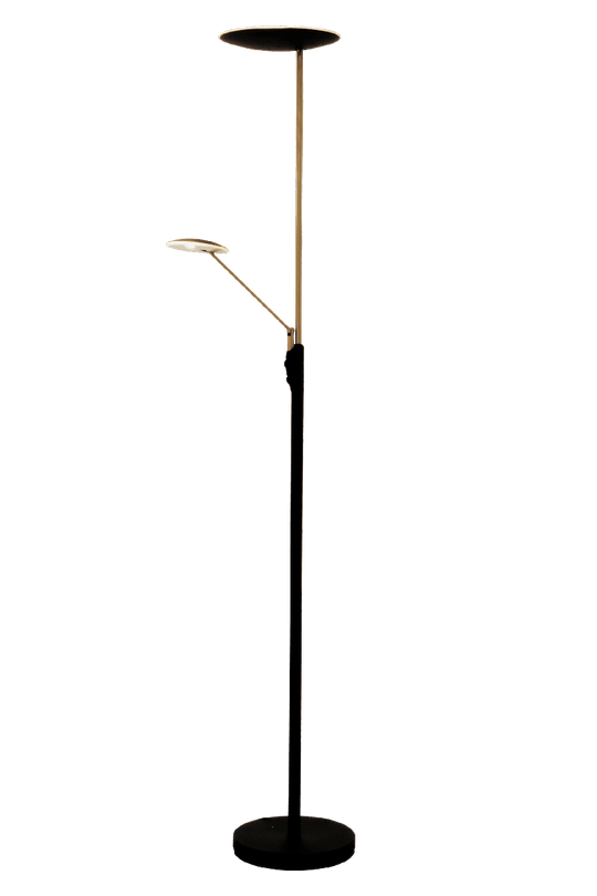 Cadiz uplight gulvlampe-Gulvlamper-Aneta Lighting-Svart/Matt Messing-19903-15-Lightup.no