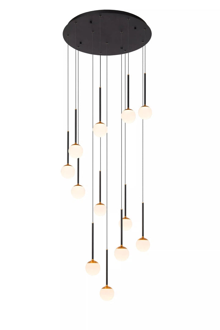 Calina takpendel 12 x 7,7W 2560 Kelvin - Dimbar-Takpendler-Lucide-Svart / Hvit-LC24404/84/30-Lightup.no