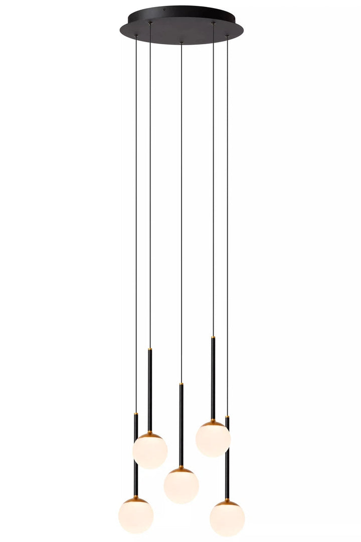 Calina takpendel 5 x 8,2W 2560 Kelvin - Dimbar-Takpendler-Lucide-Svart / Hvit-LC24404/35/30-Lightup.no