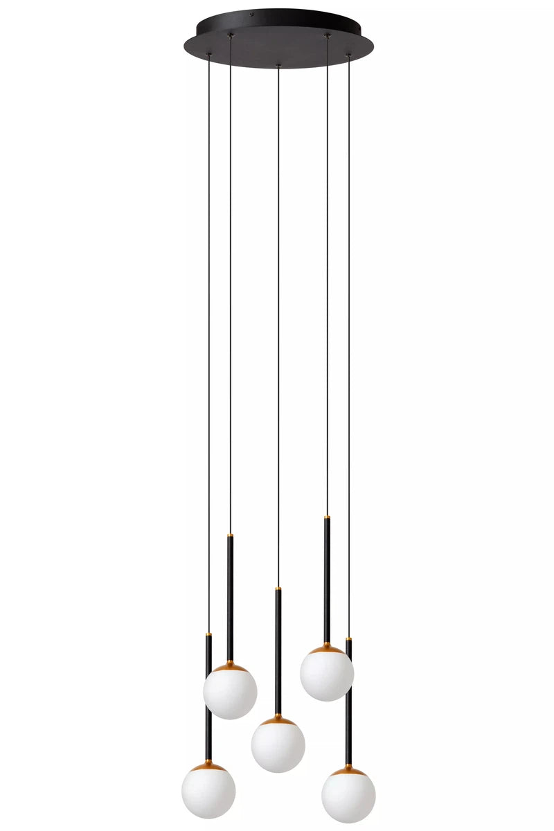 Calina takpendel 5 x 8,2W 2560 Kelvin - Dimbar-Takpendler-Lucide-Svart / Hvit-LC24404/35/30-Lightup.no