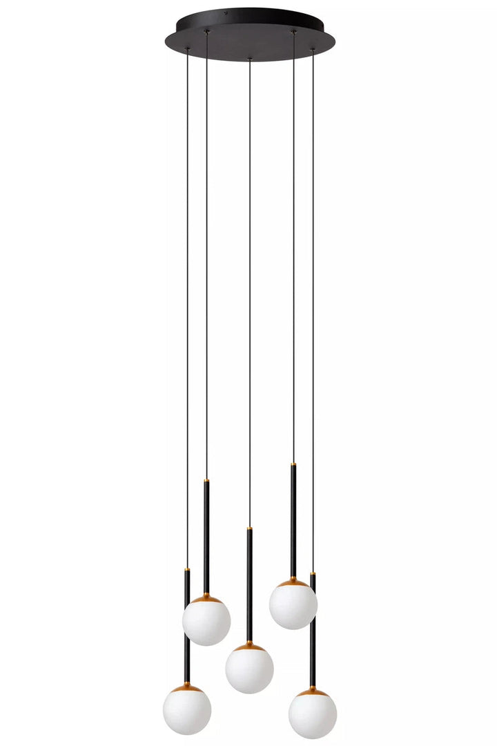 Calina takpendel 5 x 8,2W 2560 Kelvin - Dimbar-Takpendler-Lucide-Svart / Hvit-LC24404/35/30-Lightup.no