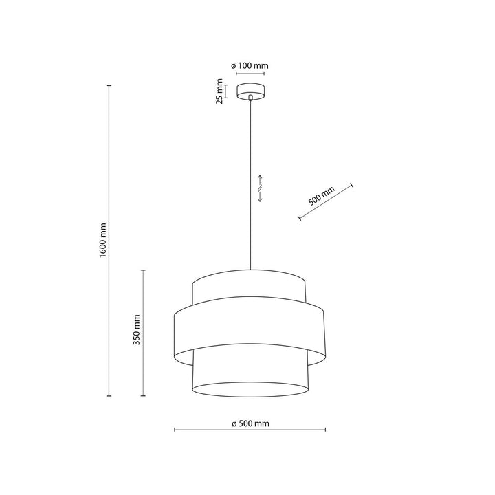 Calisto takpendel 50 cm-Takpendler-TK Lighting-Svart-TK-4999-Lightup.no