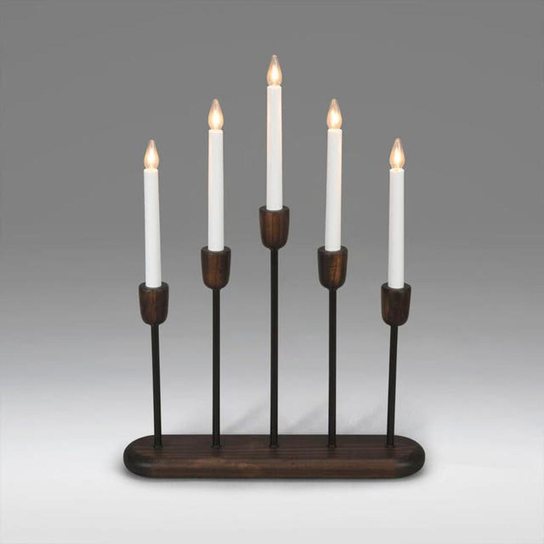 Campden adventstake 5 armet-Julebelysning adventsstake-Konstsmide-Valnøtt-3939-670-Lightup.no