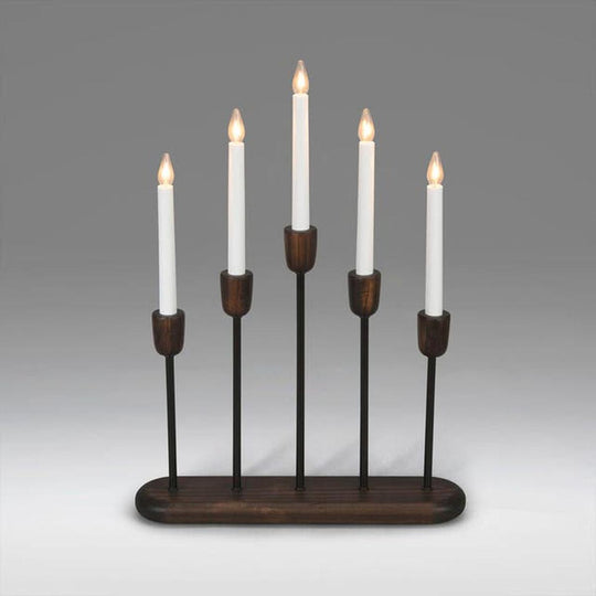 Campden adventstake 5 armet-Julebelysning adventsstake-Konstsmide-Valnøtt-3939-670-Lightup.no