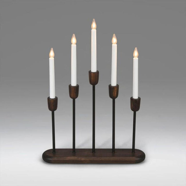 Campden adventstake 5 armet-Julebelysning adventsstake-Konstsmide-Valnøtt-3939-670-Lightup.no