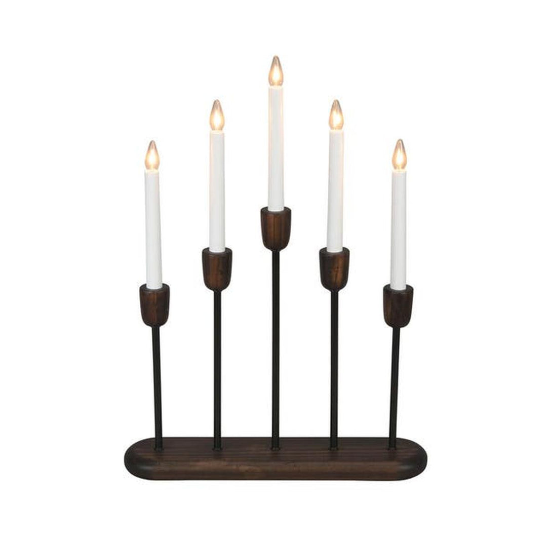 Campden adventstake 5 armet-Julebelysning adventsstake-Konstsmide-Valnøtt-3939-670-Lightup.no