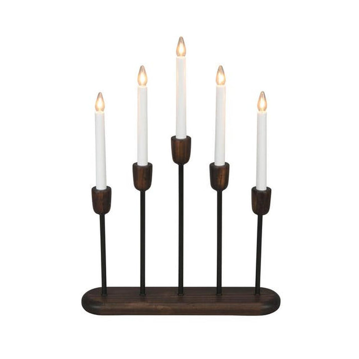 Campden adventstake 5 armet-Julebelysning adventsstake-Konstsmide-Valnøtt-3939-670-Lightup.no