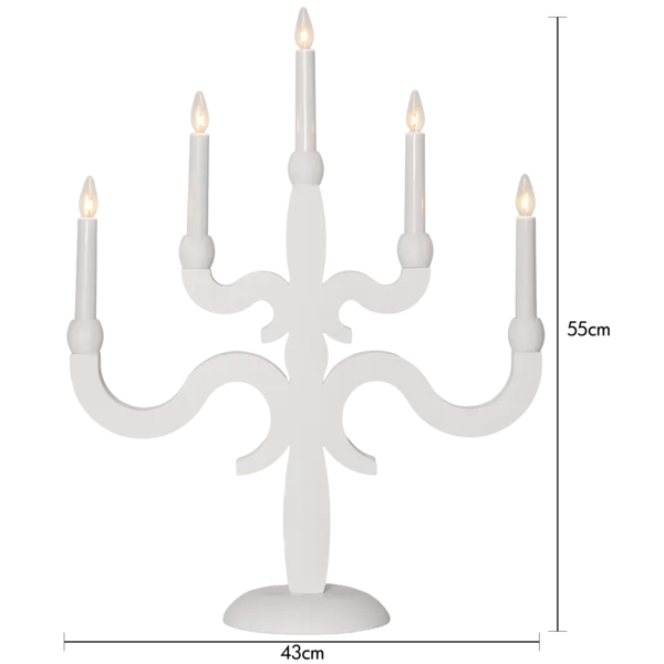 Canna adventsstake 5-lys-Julebelysning adventsstake-Star Trading-Hvit-156-00-Lightup.no