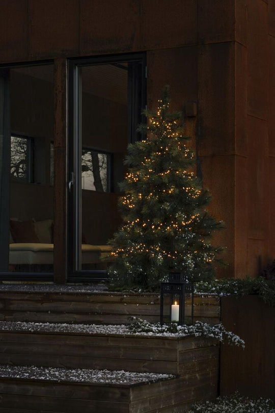 Cluster-lysslynge utendørs – 600 LED – Amber-Julebelysning juletrelys ute-Konstsmide-Svart-3868-800-Lightup.no