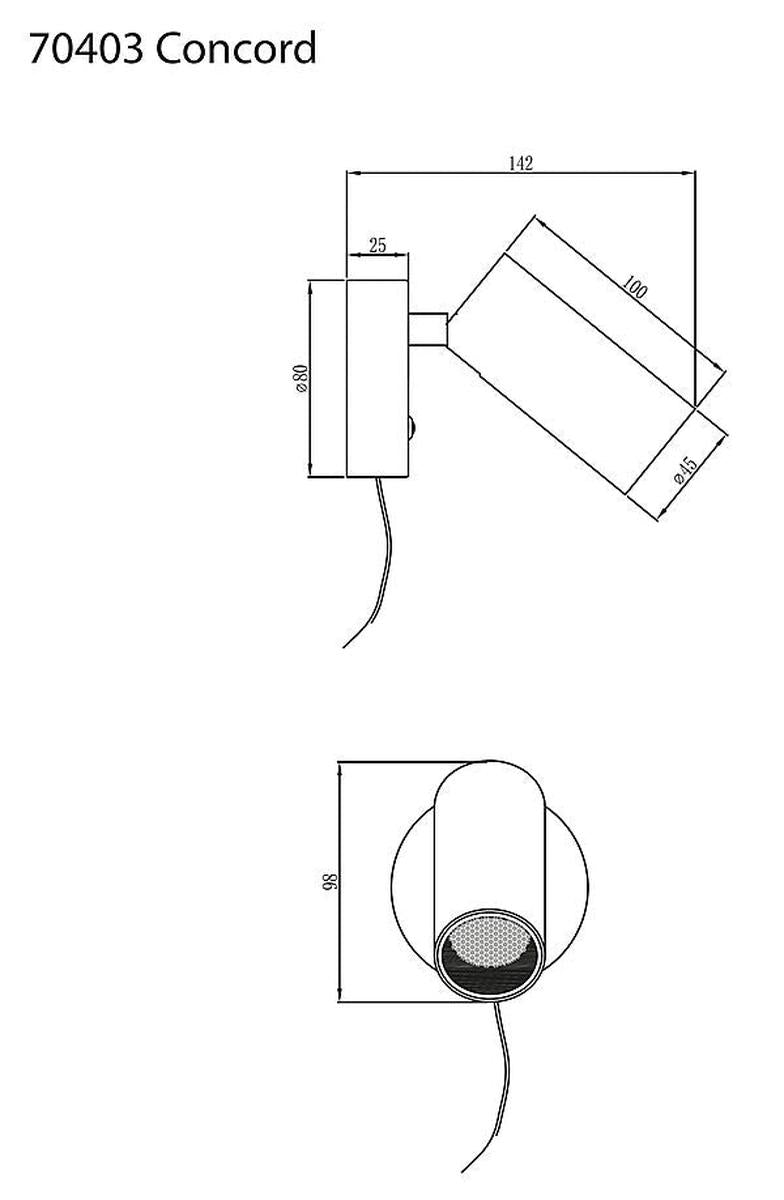Concord vegglampe - Dimbar-Vegglamper-Aneta Lighting-Svart-70403-15-Lightup.no