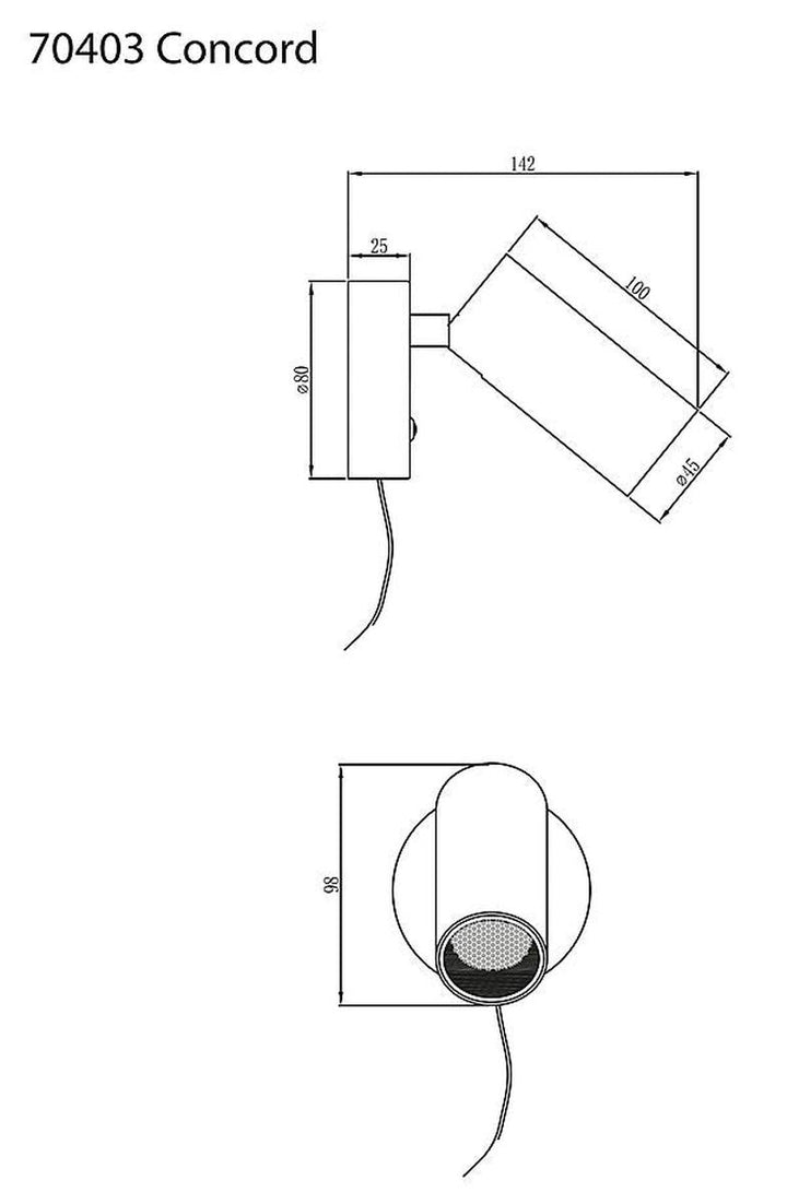 Concord vegglampe - Dimbar-Vegglamper-Aneta Lighting-Svart-70403-15-Lightup.no