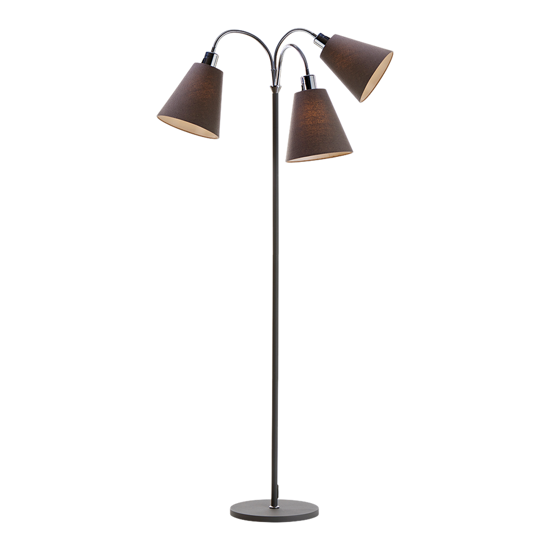 Connie gulvlampe 3 lys med lampeskjerm-Gulvlamper-Ms - belysning-Svart/Hvit-9400504231+9400683403-Lightup.no