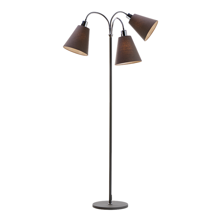 Connie gulvlampe 3 lys med lampeskjerm-Gulvlamper-Ms - belysning-Svart/Hvit-9400504231+9400683403-Lightup.no